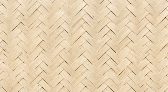 Light brown woven bamboo pattern background, traditional diagonal handicraft texture