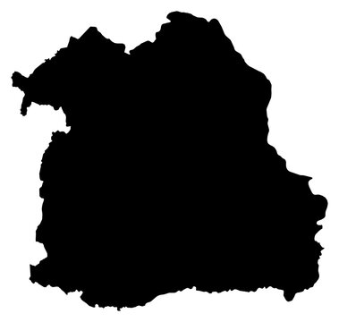 A contour map of Northeastern Thailand Region. Thai region silhouette