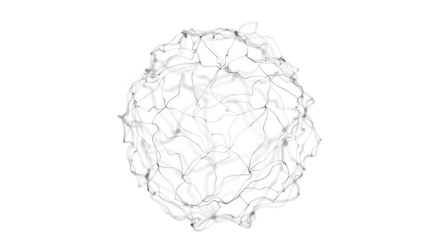 Abstract connected lines in an organic seamless motion isolated on a white background 4k seamless loop