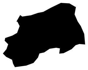 A contour map of Aileu. Timorese district regencies silhouette © Ungrim
