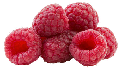 Pile of ripe red raspberries, isolated on transparent background © George