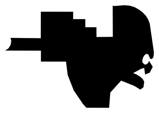 A contour map of Al Khor. Qatari municipality silhouette