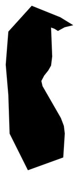 A contour map of Al Daayen. Qatari municipality silhouette
