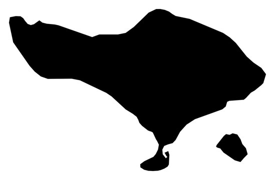 A contour map of Bali. Indonesian province silhouette