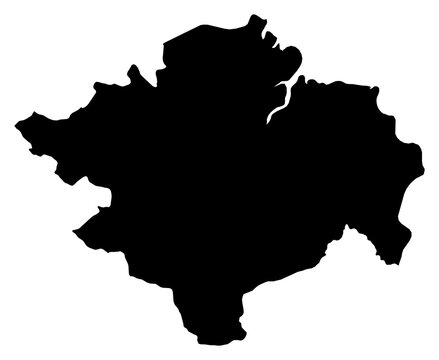 A contour map of South Sumatra. Indonesian province silhouette