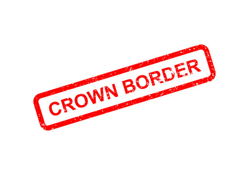 Red crown border stamp with text illustration