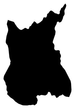A contour map of Ratanakiri. Cambodian province silhouette