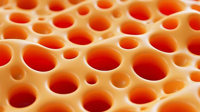 Cheese with holes and warm texture