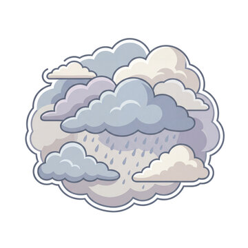 Stormy Weather Ahead: A stylized illustration depicts a collection of dark and light gray clouds, with rain falling from some, signaling an impending storm and moody atmosphere.