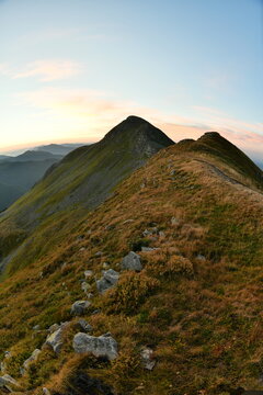 View of Mount Cusna on the ridge of the Tuscan Emilian Apennine Park, Reggio Emilia, Italy                 