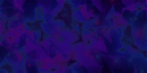 Purple abstract pixel texture bg video screen. Tv pattern background with square noise effect. Futuristic broadcast neon gradient banner for television. Modern vhs led static display element © Qiana