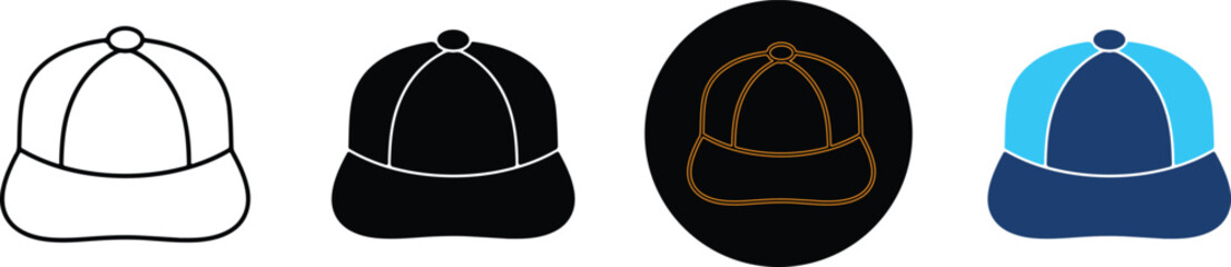 Fototapeta premium Four Different Styles Of Baseball Caps