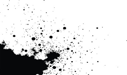 Fototapeta premium Abstract Grunge Background with Black Ink Splat Splash Watercolor Paint Texture Vector Illustration for Artistic Design and Dirty Stain Pattern