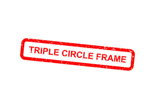 Triple circle frame stamp with bold red border illustration