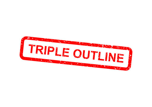 Red triple outline stamp with text triple outline illustration