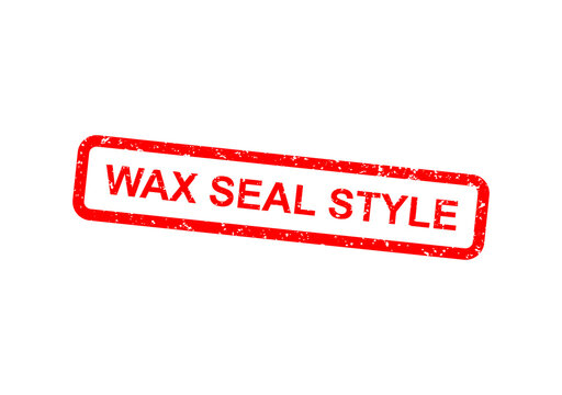 Red wax seal style stamp with text illustration