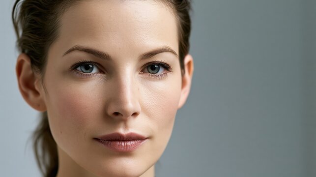 Beautiful woman brunette beauty close-up portrait on a studio environment 
