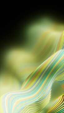 Abstract green gradient background with flowing striped wave