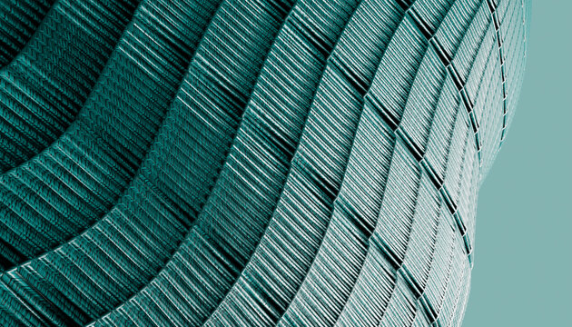Abstract green woven structure render