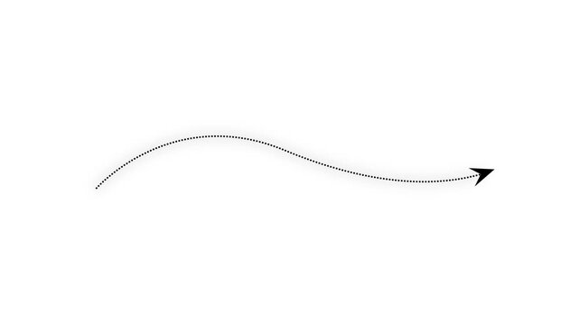 Animated dotted loop path and moving arrow line on dark and light backgrounds, minimalist motion design element for infographics, maps, and travel concepts."