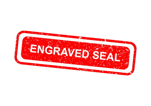 Red engraved seal stamp with text illustration