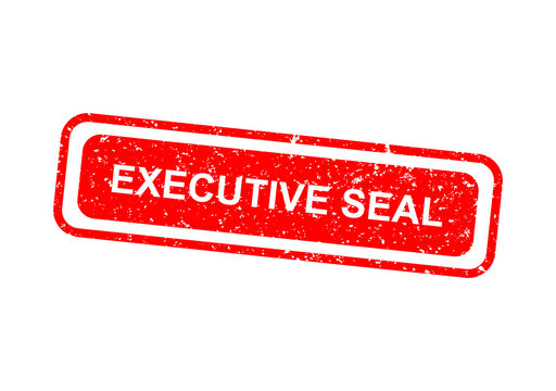 Red executive seal stamp with white text illustration