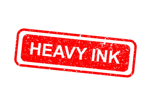 Red heavy ink stamp with bold text illustration