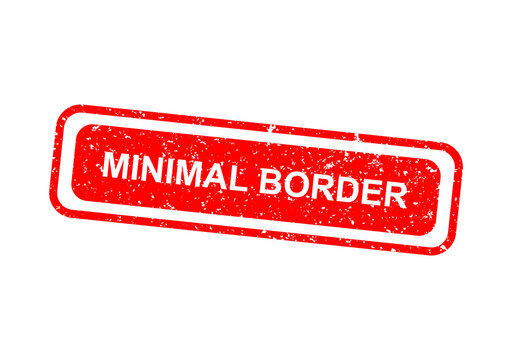 Red minimal border stamp with minimal border text illustration