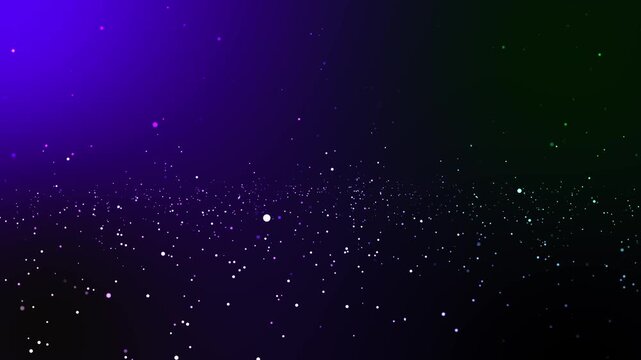 Glowing purple and black starry nAbstract Particles Loop Background Animation. ight sky background.