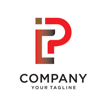 Modern letter ip monogram logo design with gradient monogram corporate