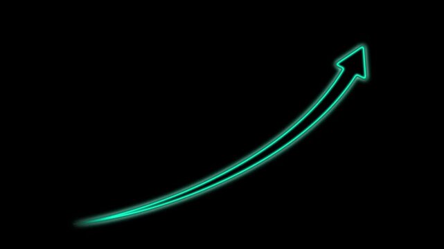 Digital business bar chart animation with steadily rising arrow and dotted trend line. Illustrating strong revenue growth, financial success, Motion graphics of business idea .4k video.