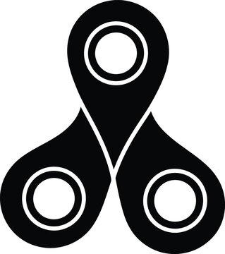 Silhouette design featuring a simple tri-lobed fidget spinner toy vector