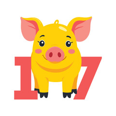 Fototapeta premium National Yellow Pig day 
