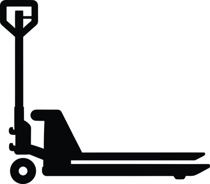 Silhouette design of a warehouse pallet jack manual lifter vector