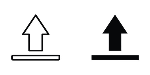 Fototapeta premium Upload icon outline and solid graphic symbol for digital data transfer and cloud storage concept in clean design
