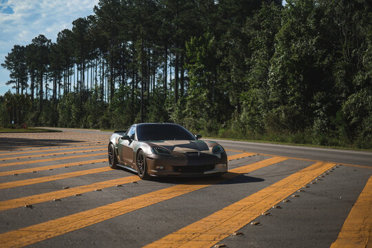 Came wrapped 2007 Chevrolet Corvette C6 in Beaufort, South Carolina, July 14, 2026