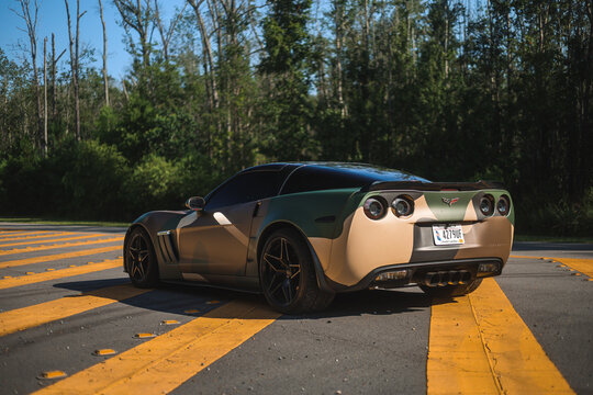 Came wrapped 2007 Chevrolet Corvette C6 in Beaufort, South Carolina, July 14, 2026