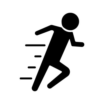 Running Icon Set. Modern Sport Athlete Jogging. Vector Illustration