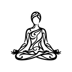 Obraz premium Person sitting in yoga meditation pose.