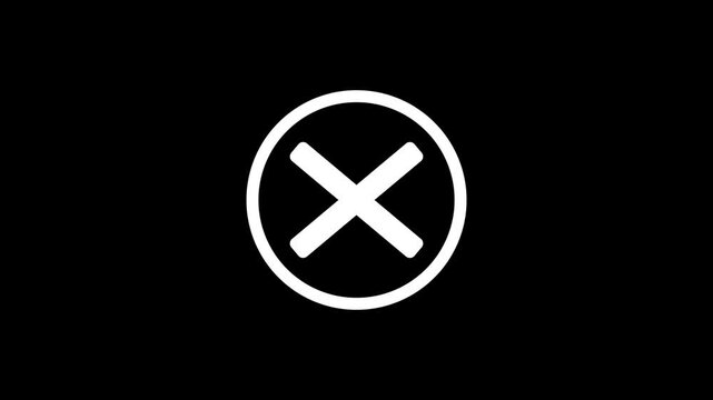 Seamlessly looping animated X symbol, an ideal motion graphic for a cancel, close, or delete button in applications and interfaces.