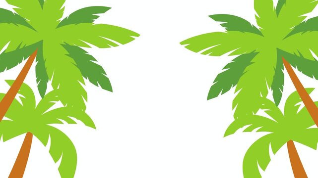 Animated Palm Trees Frame Opening and Closing Video Template