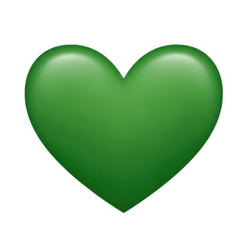 Simple green heart shape icon for love and nature design