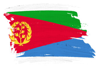 Fototapeta premium Eritrea flag background paint splash brushstroke