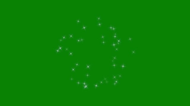 shimmering glow shine light particles transition on green screen background 4k glittering night stars sky background loop, twinkle light glitter stars sparkling.