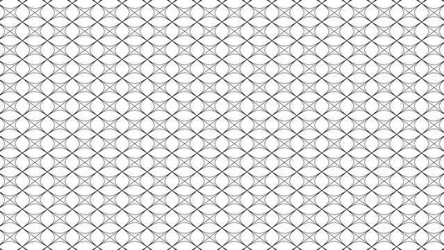 Abstract geometric pattern with thin black lines creating a repeating symmetrical net texture on a simple design