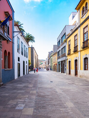 Fototapeta premium Narrow street in the old town of San Cristobal de La Laguna, Tenerife