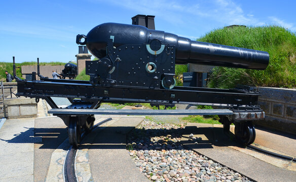 HALIFAX NOVA SCOTIA  CANADA: Cannons at Fort George a fortified summit of Citadel Hill, a National Historic Site of Canada in Halifax 