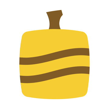 Yellow and brown striped object with stem