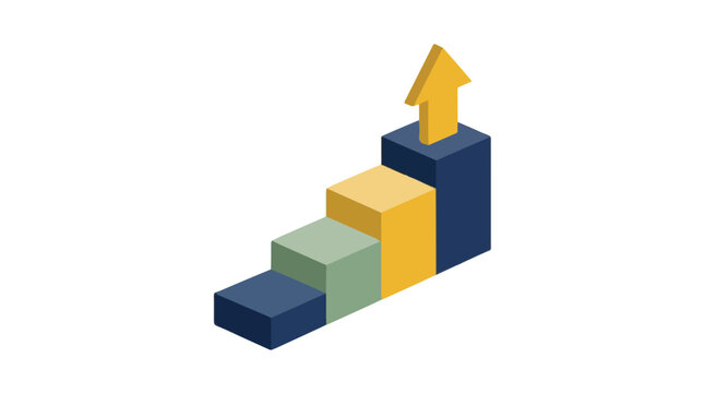 isometric 3d bar chart wi