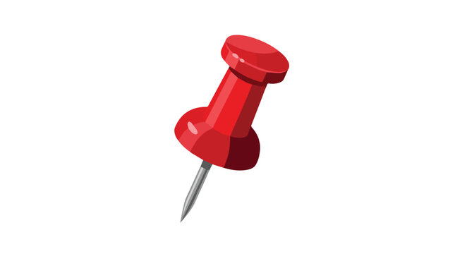 Red pushpin with metallic